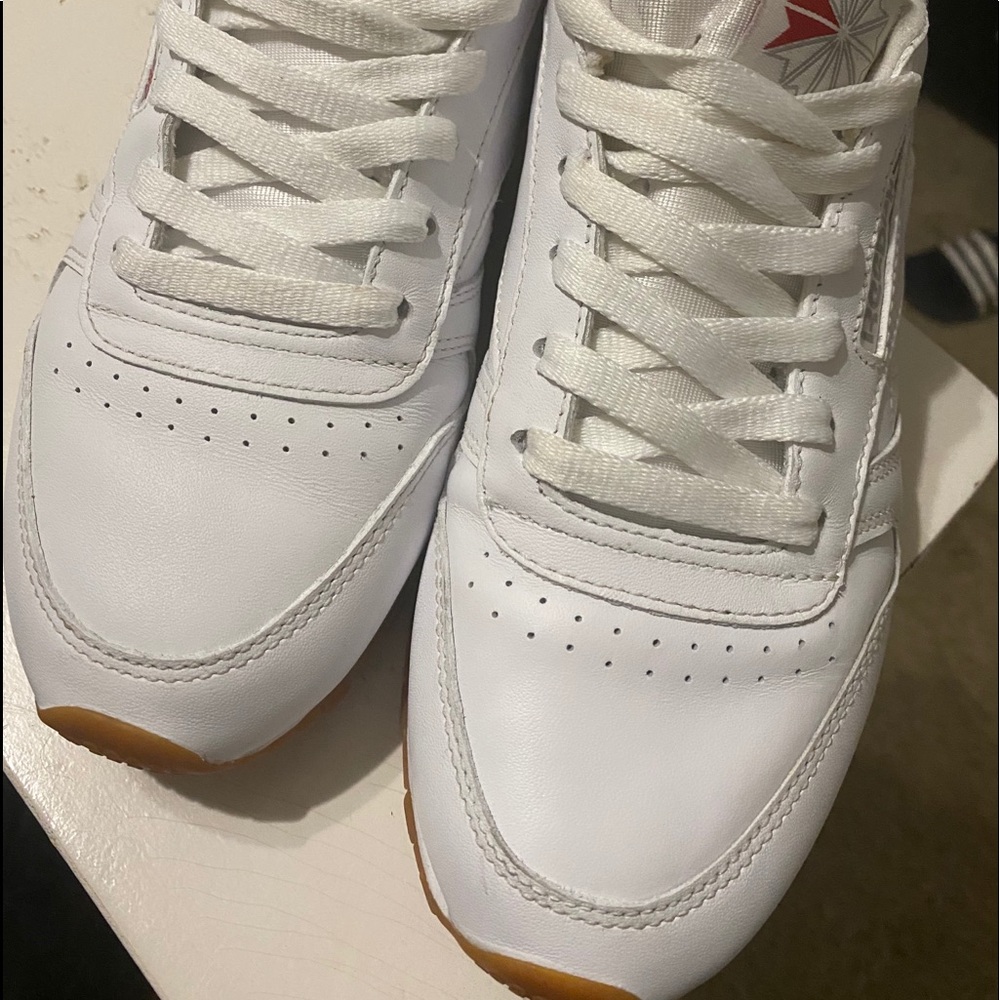 White Womens tennis shoes Reebok’s